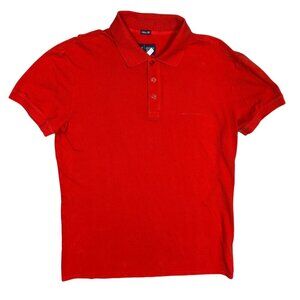 Armani Jeans Polo Shirt Cotton Muscle Fit Short Sleeve Red XL